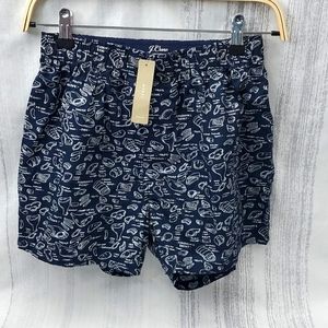 J. Crew Boxers with Cuts of Meat Size Small Blue and White